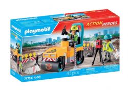 PLAYMOBIL ACTION HEROES - CAMION DE CHANTIER AVEC GRUE, OUVRIER ET ACCESSOIRES #71750 (0425)